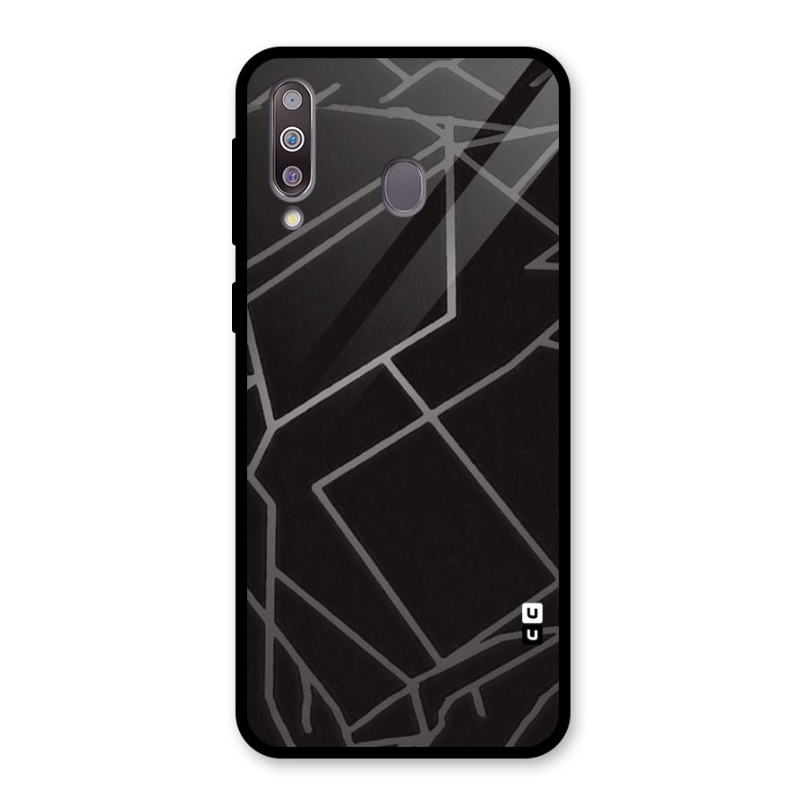 Silver Angle Design Glass Back Case for Galaxy M30