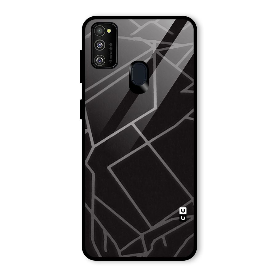Silver Angle Design Glass Back Case for Galaxy M30s