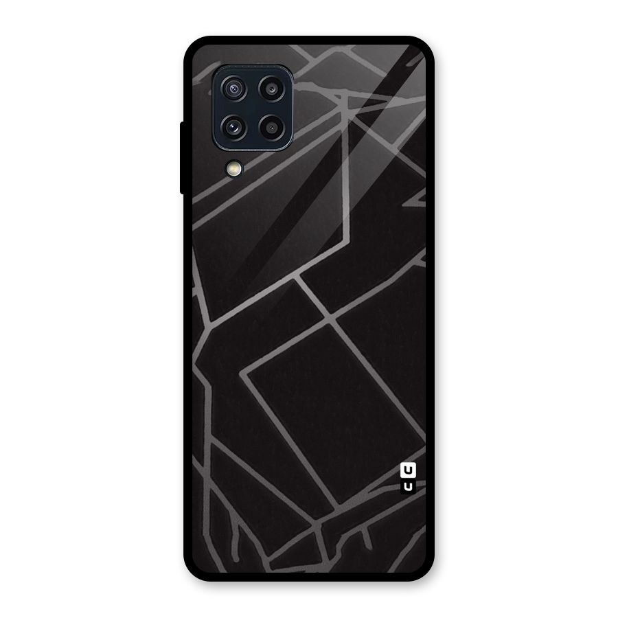 Silver Angle Design Glass Back Case for Galaxy M32