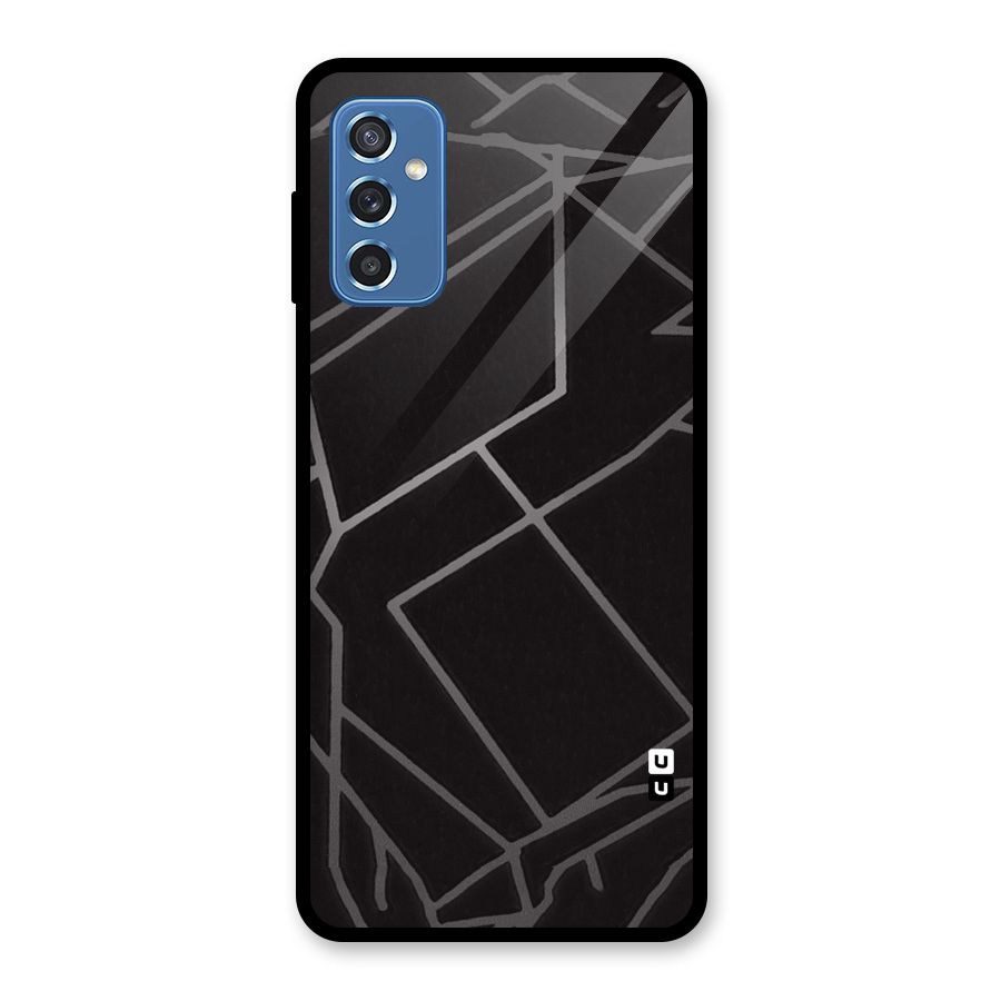 Silver Angle Design Glass Back Case for Galaxy M52 5G