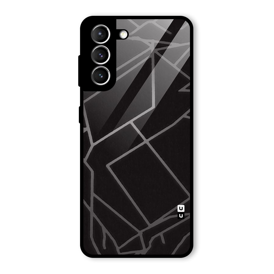 Silver Angle Design Glass Back Case for Galaxy S21 5G