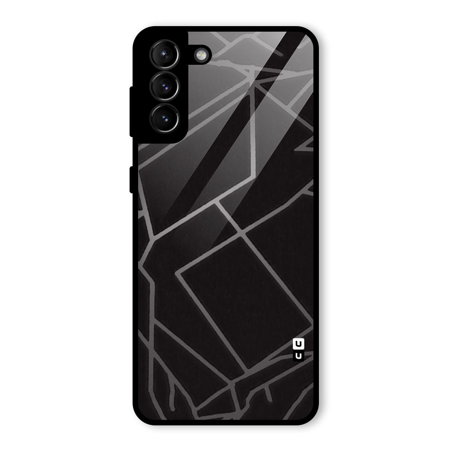 Silver Angle Design Glass Back Case for Galaxy S21 Plus