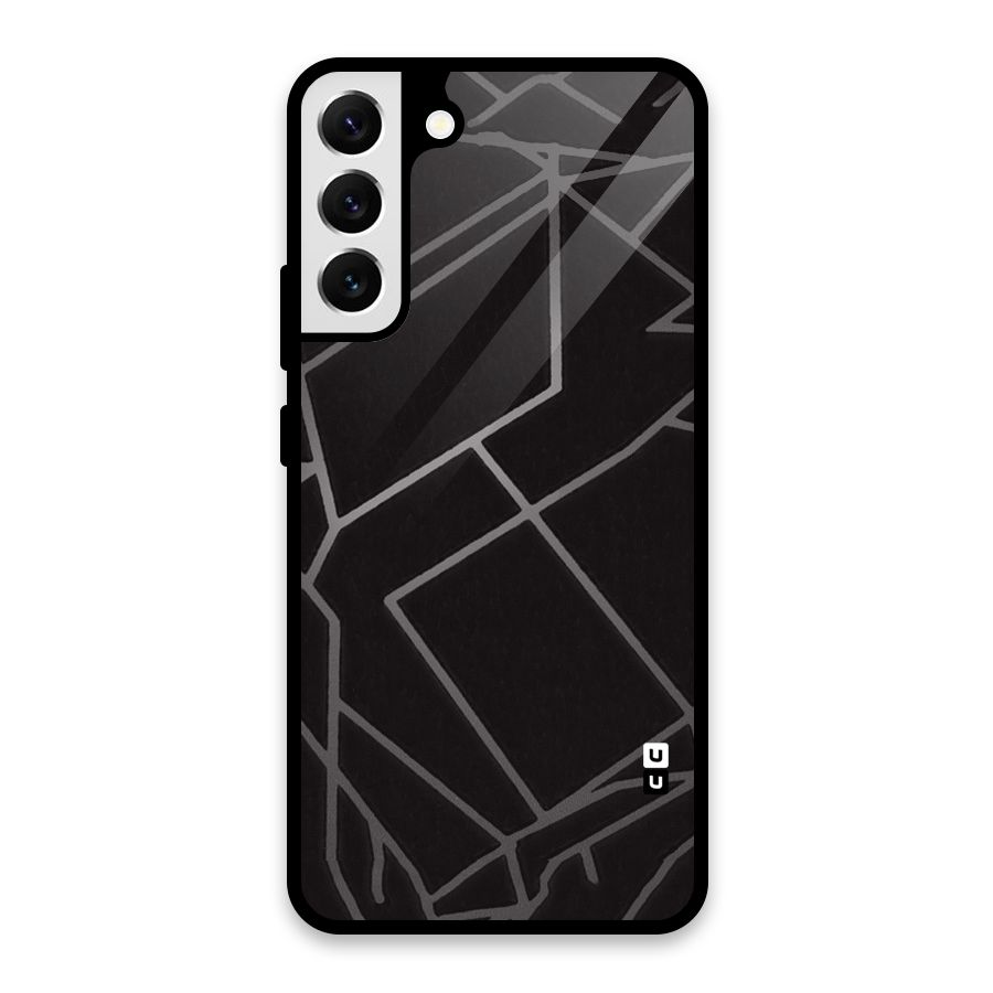 Silver Angle Design Glass Back Case for Galaxy S22 Plus 5G