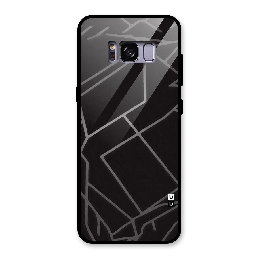 Silver Angle Design Glass Back Case for Galaxy S8