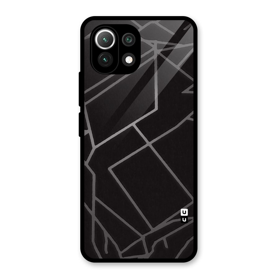 Silver Angle Design Glass Back Case for Mi 11 Lite NE 5G