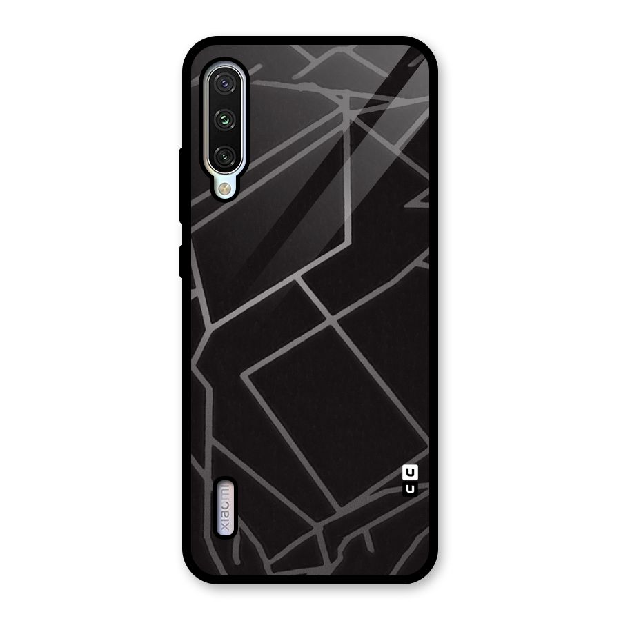 Silver Angle Design Glass Back Case for Mi A3