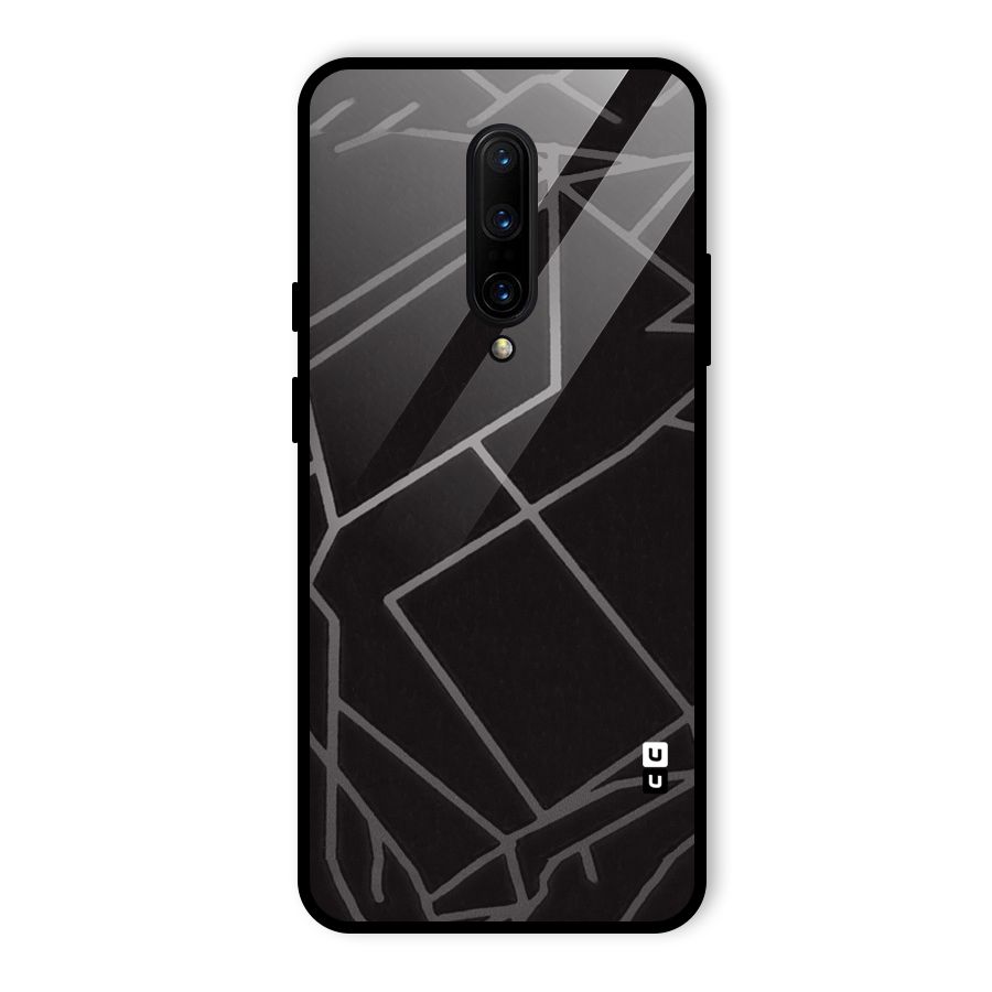Silver Angle Design Glass Back Case for OnePlus 7 Pro
