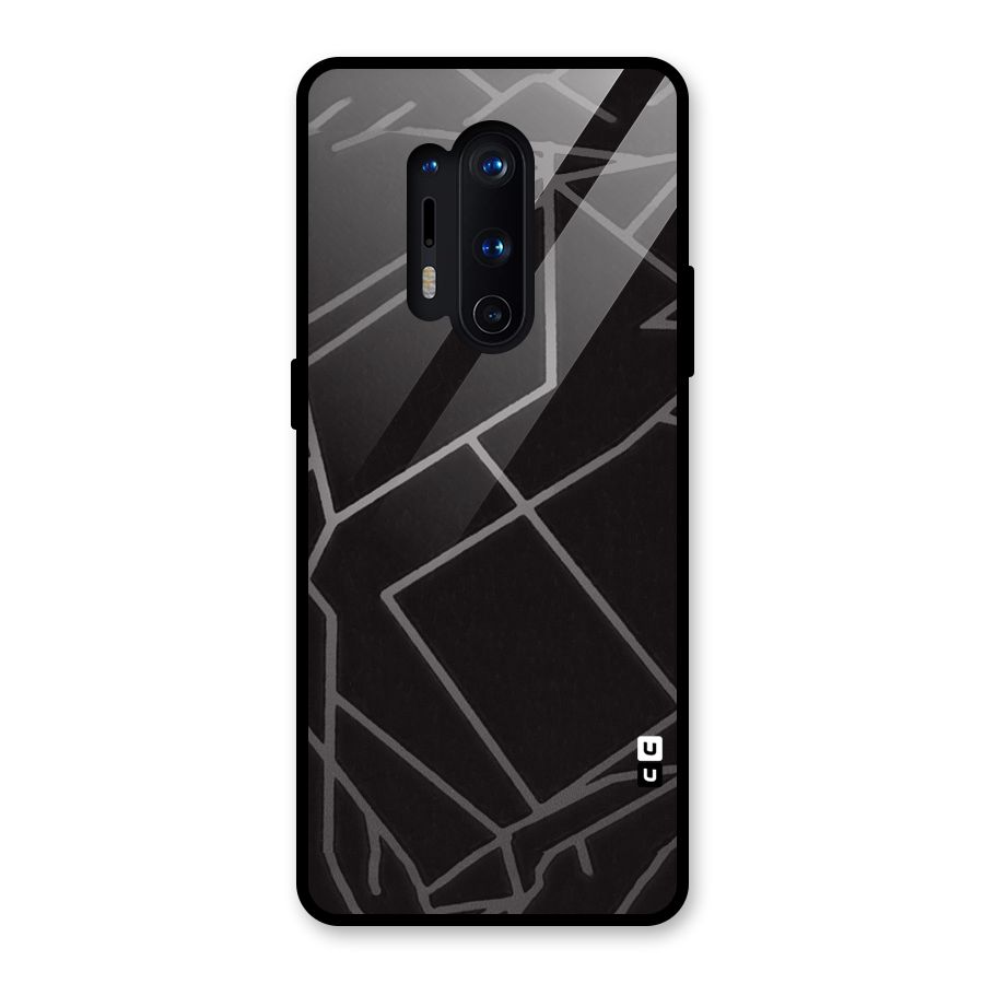 Silver Angle Design Glass Back Case for OnePlus 8 Pro