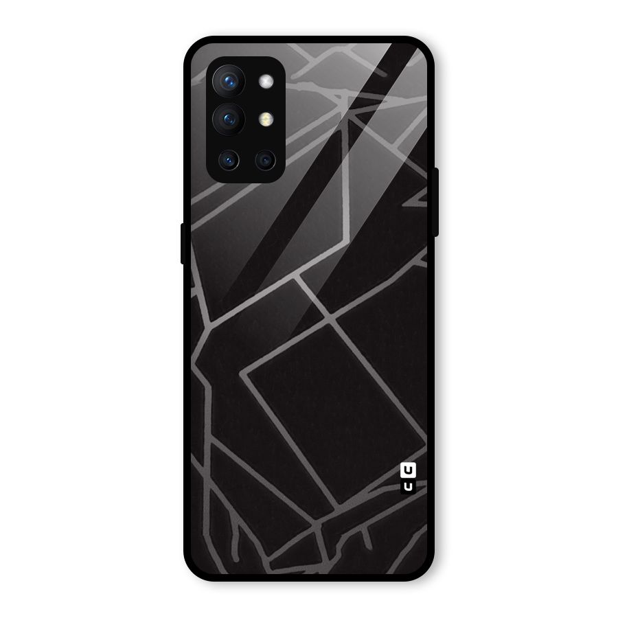 Silver Angle Design Glass Back Case for OnePlus 9R