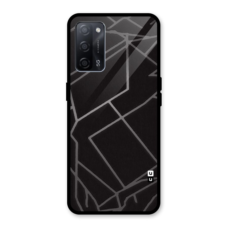 Silver Angle Design Glass Back Case for Oppo A53s 5G