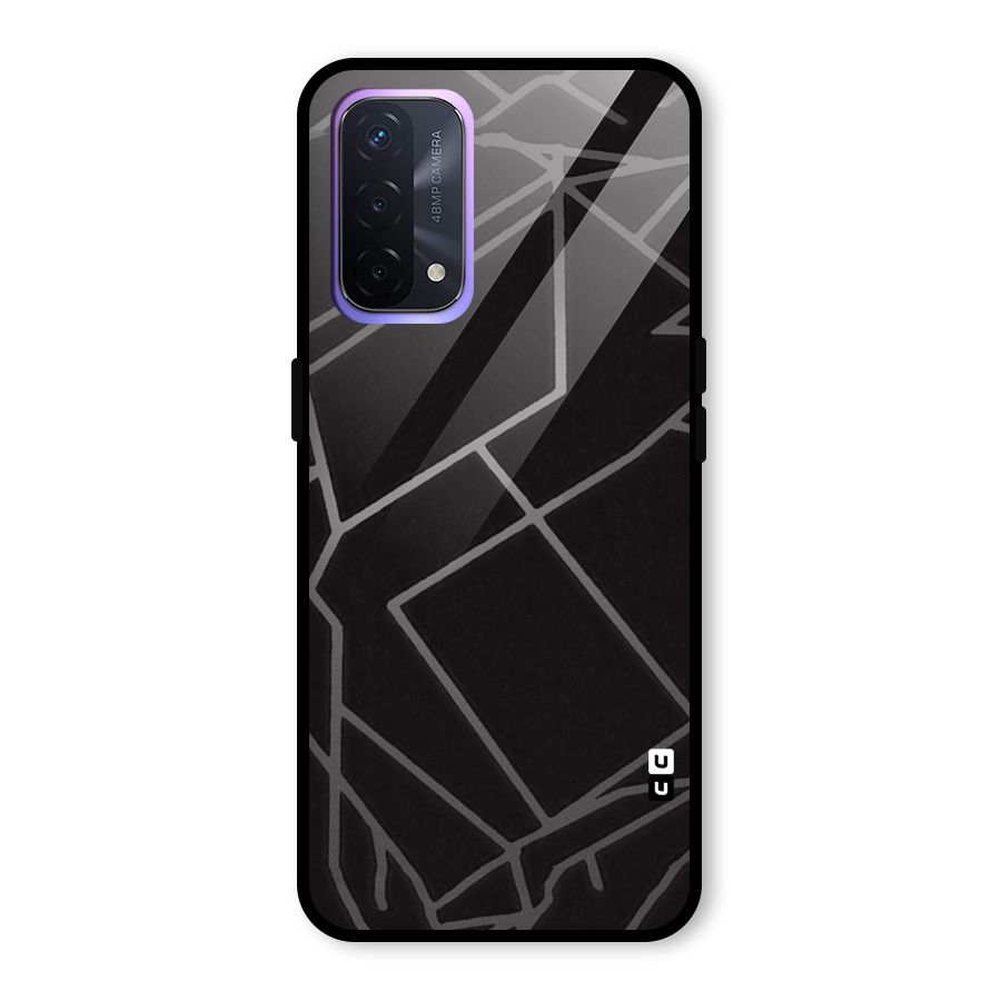 Silver Angle Design Glass Back Case for Oppo A74 5G