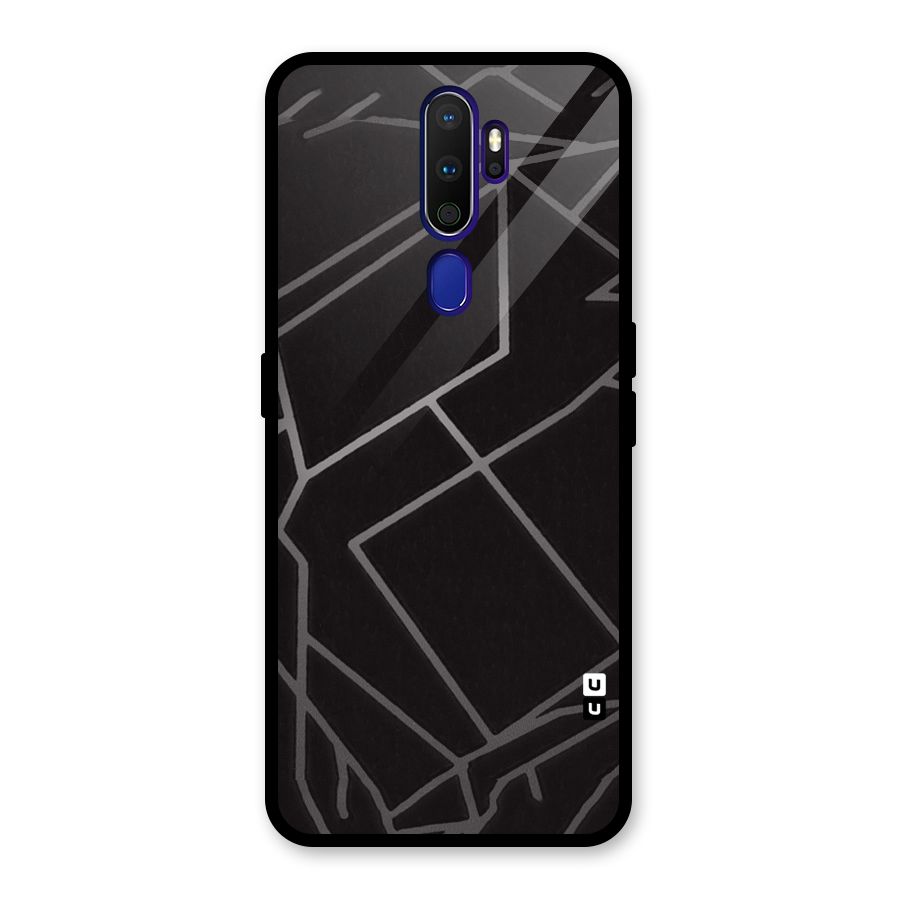 Silver Angle Design Glass Back Case for Oppo A9 (2020)