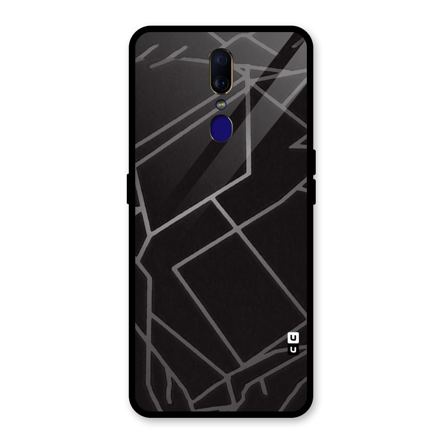 Silver Angle Design Glass Back Case for Oppo F11
