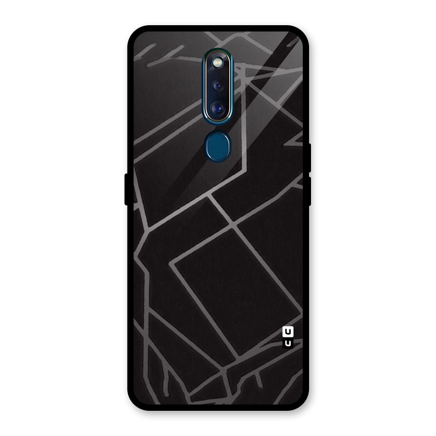 Silver Angle Design Glass Back Case for Oppo F11 Pro