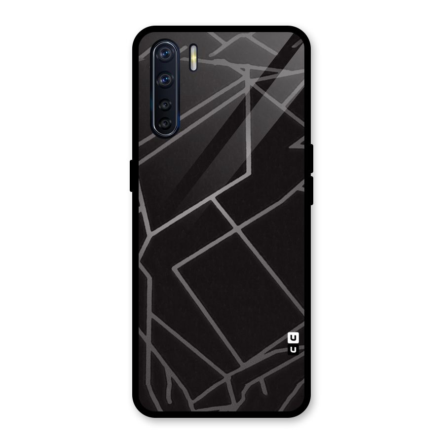 Silver Angle Design Glass Back Case for Oppo F15
