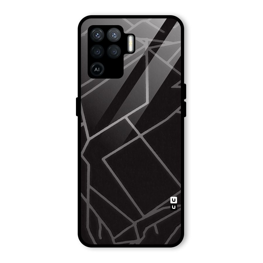 Silver Angle Design Glass Back Case for Oppo F19 Pro