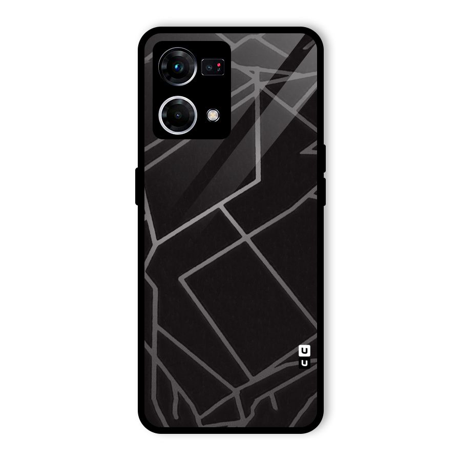 Silver Angle Design Glass Back Case for Oppo F21s Pro 4G
