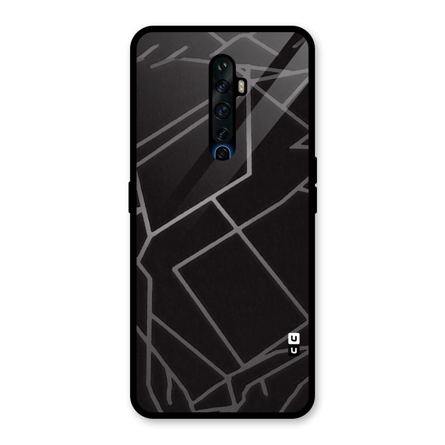 Silver Angle Design Glass Back Case for Oppo Reno2 F