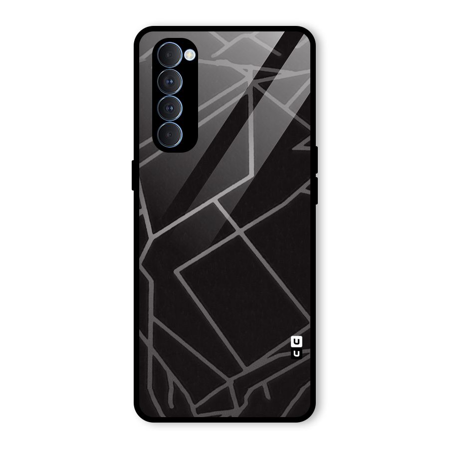 Silver Angle Design Glass Back Case for Oppo Reno4 Pro