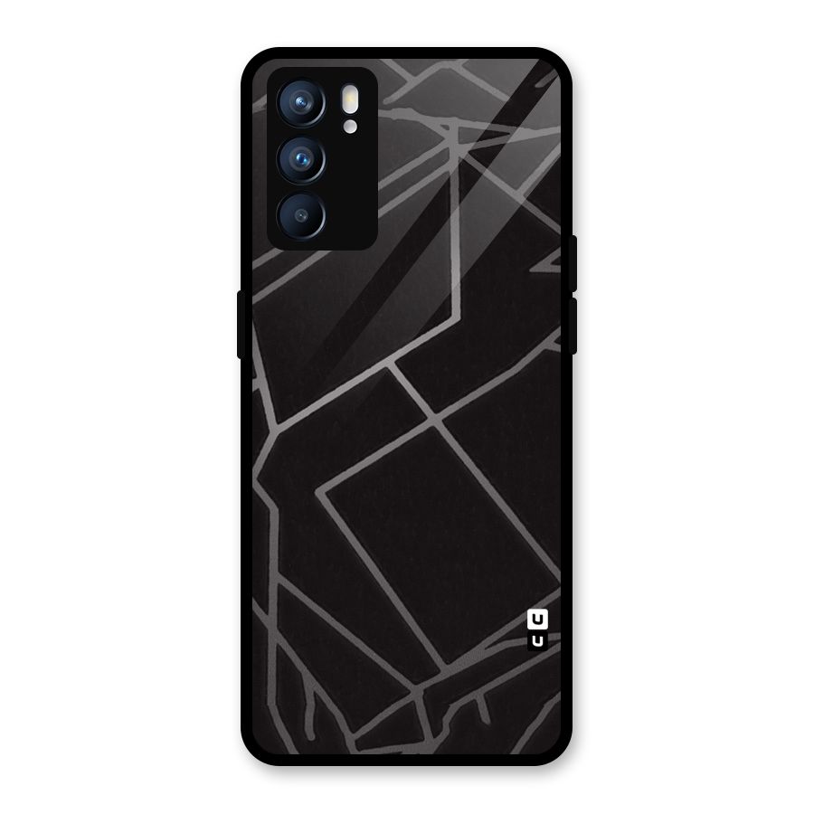 Silver Angle Design Glass Back Case for Oppo Reno6 5G