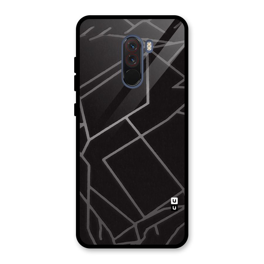 Silver Angle Design Glass Back Case for Poco F1