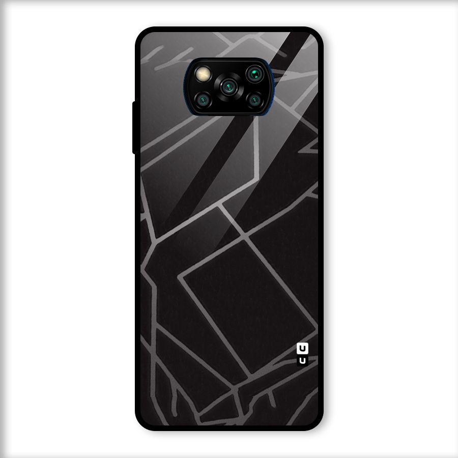 Silver Angle Design Glass Back Case for Poco X3