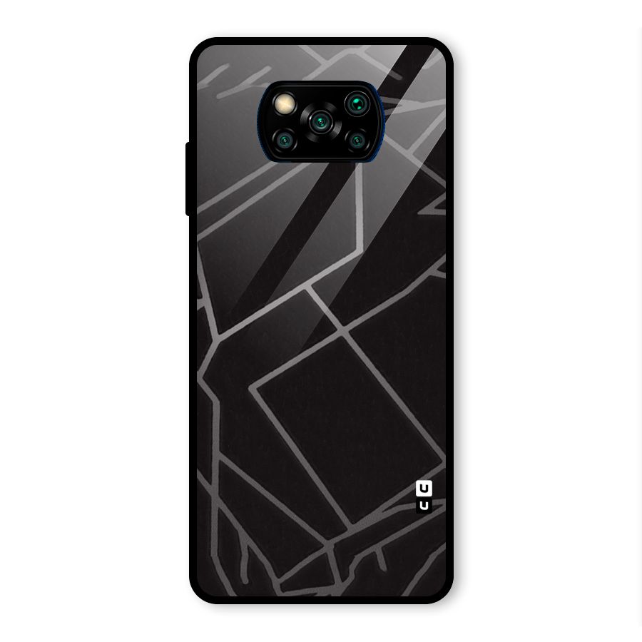 Silver Angle Design Glass Back Case for Poco X3 Pro
