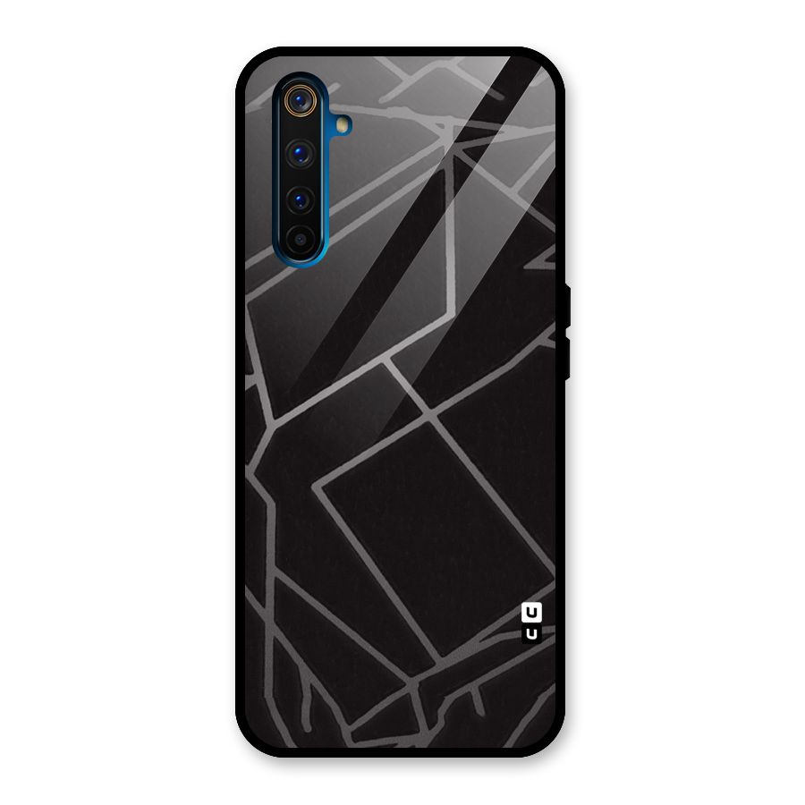 Silver Angle Design Glass Back Case for Realme 6 Pro