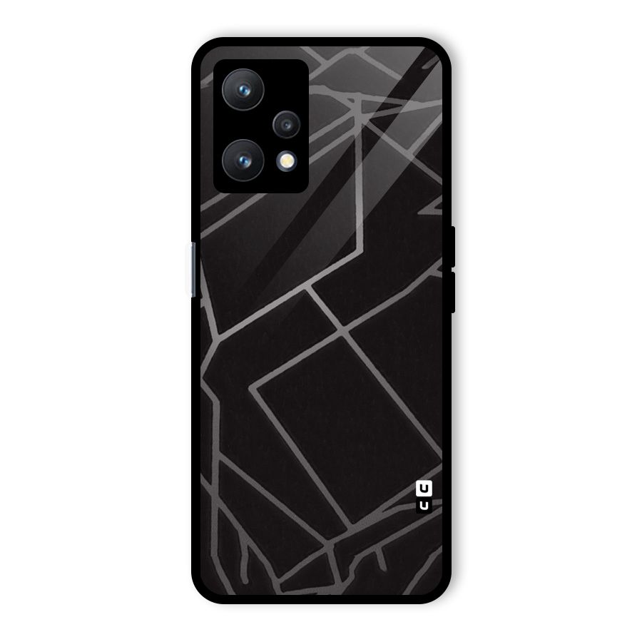 Silver Angle Design Glass Back Case for Realme 9 Pro 5G