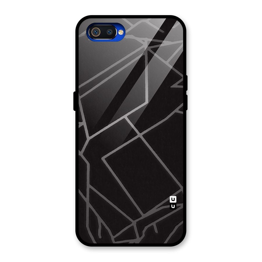 Silver Angle Design Glass Back Case for Realme C2