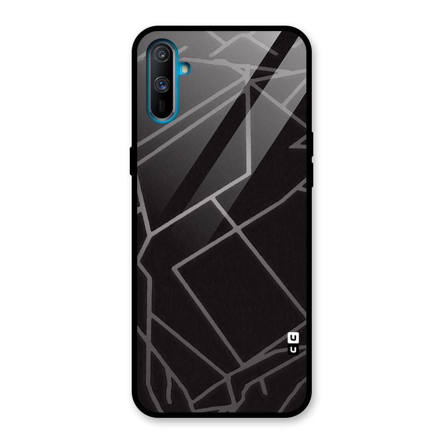 Silver Angle Design Glass Back Case for Realme C3