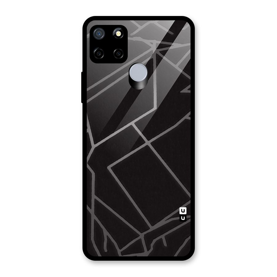 Silver Angle Design Glass Back Case for Realme Narzo 20