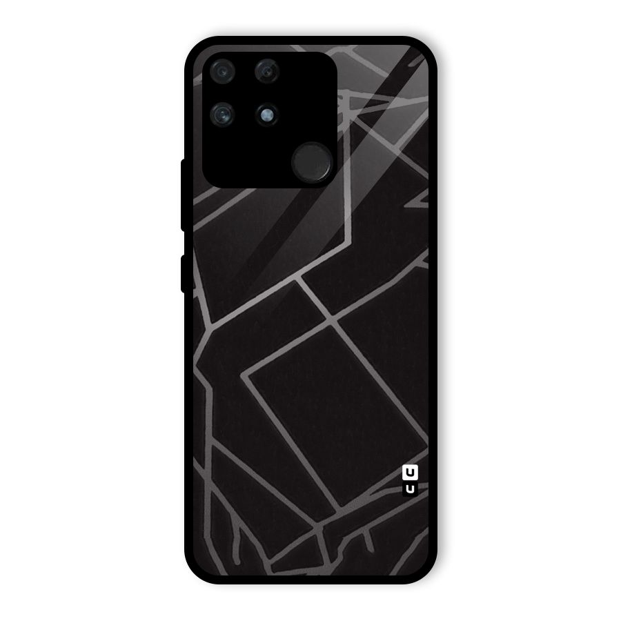 Silver Angle Design Glass Back Case for Realme Narzo 50A