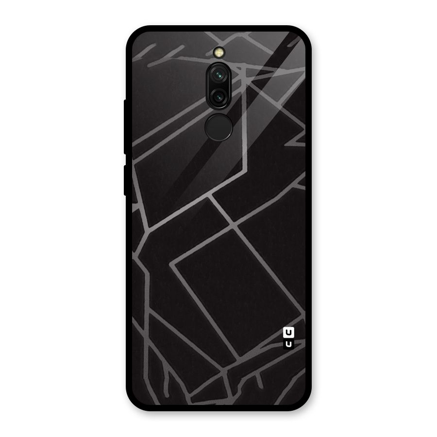 Silver Angle Design Glass Back Case for Redmi 8