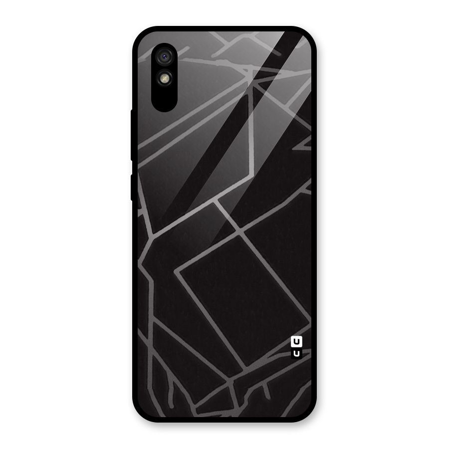Silver Angle Design Glass Back Case for Redmi 9A