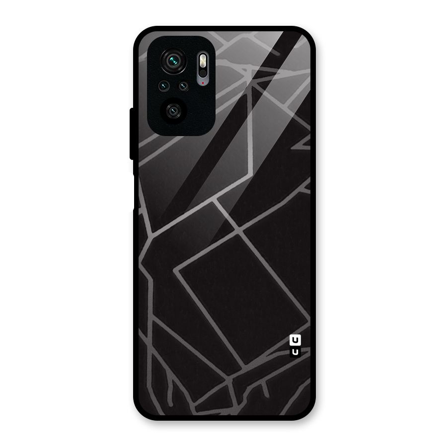 Silver Angle Design Glass Back Case for Redmi Note 10