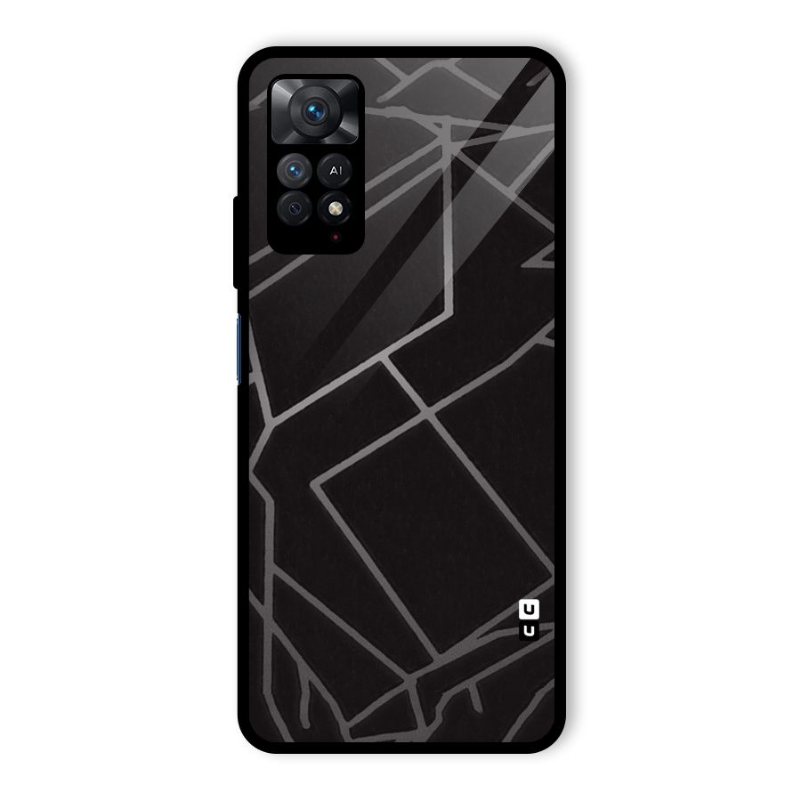 Silver Angle Design Glass Back Case for Redmi Note 11 Pro