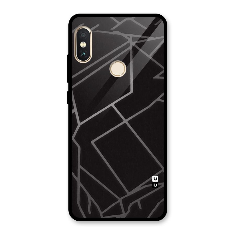Silver Angle Design Glass Back Case for Redmi Note 5 Pro