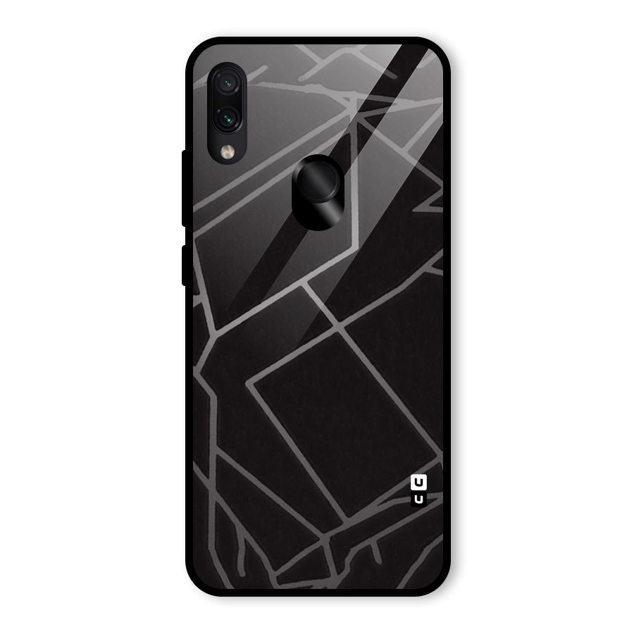 Silver Angle Design Glass Back Case for Redmi Note 7S