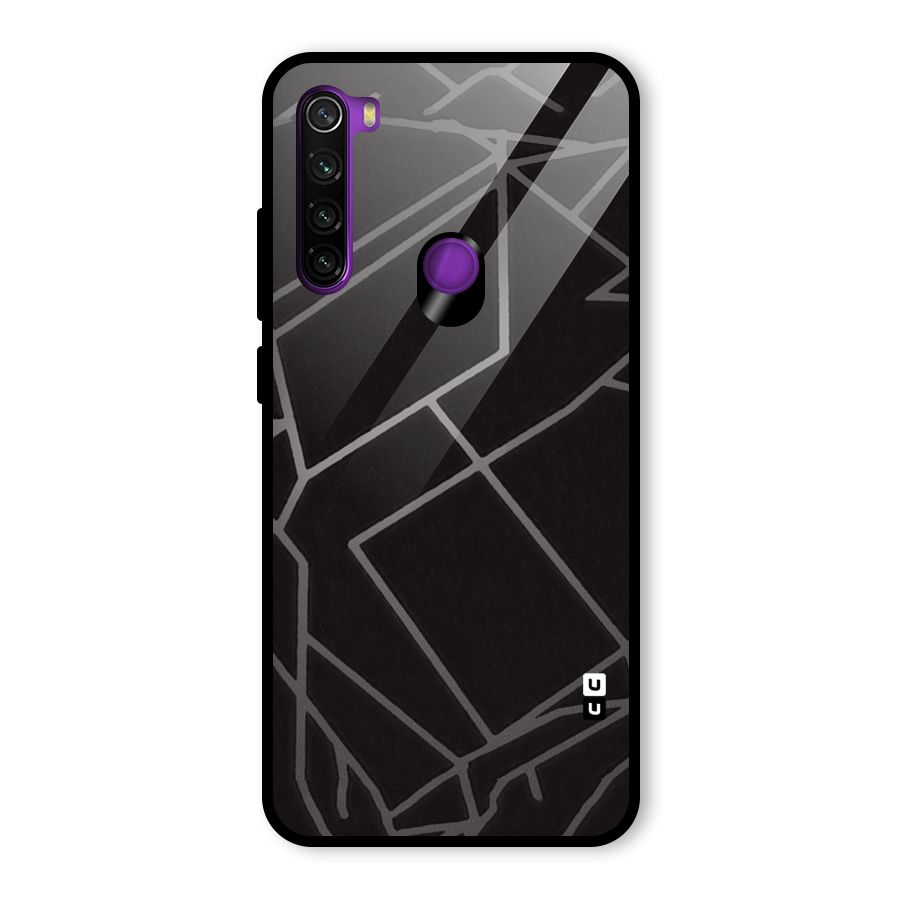 Silver Angle Design Glass Back Case for Redmi Note 8