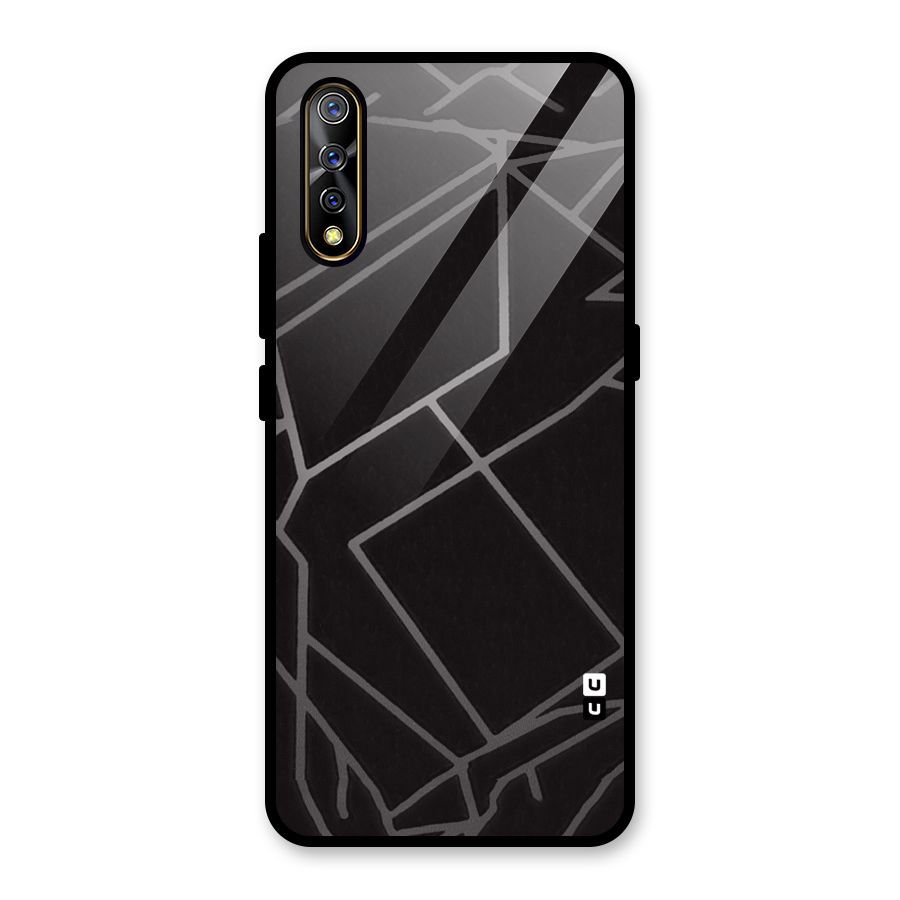 Silver Angle Design Glass Back Case for Vivo S1