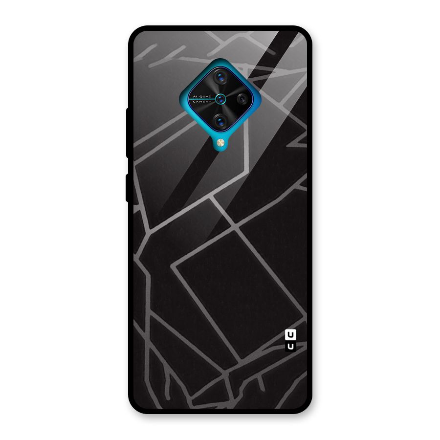 Silver Angle Design Glass Back Case for Vivo S1 Pro