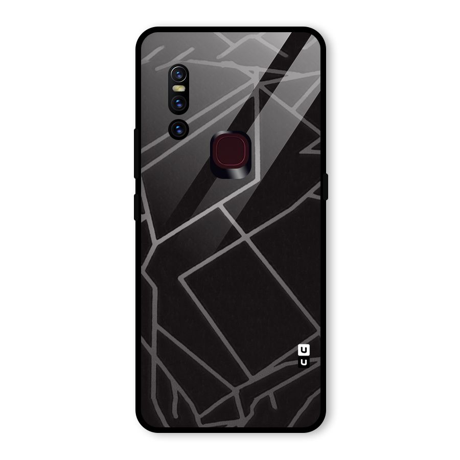 Silver Angle Design Glass Back Case for Vivo V15