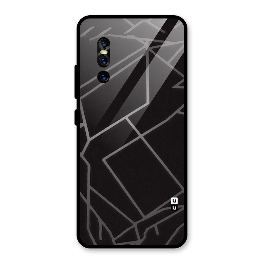 Silver Angle Design Glass Back Case for Vivo V15 Pro