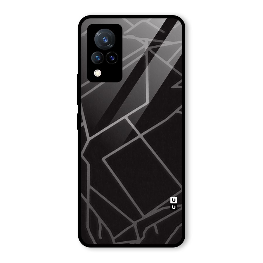 Silver Angle Design Glass Back Case for Vivo V21 5G