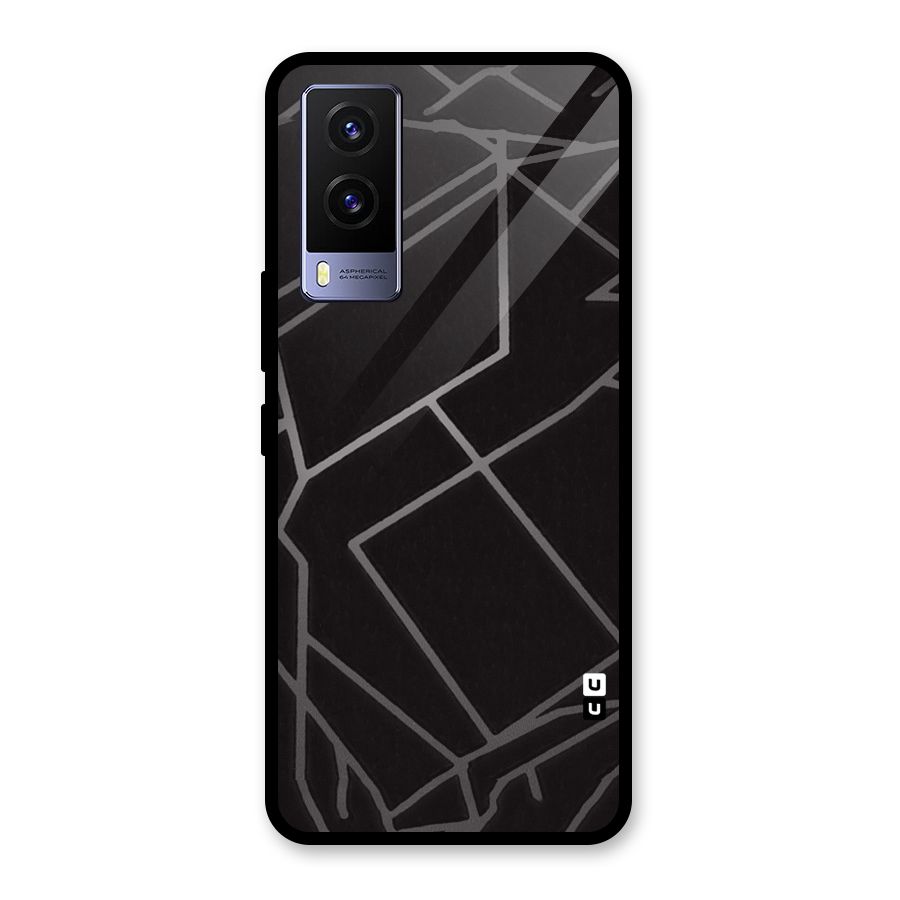 Silver Angle Design Glass Back Case for Vivo V21e 5G