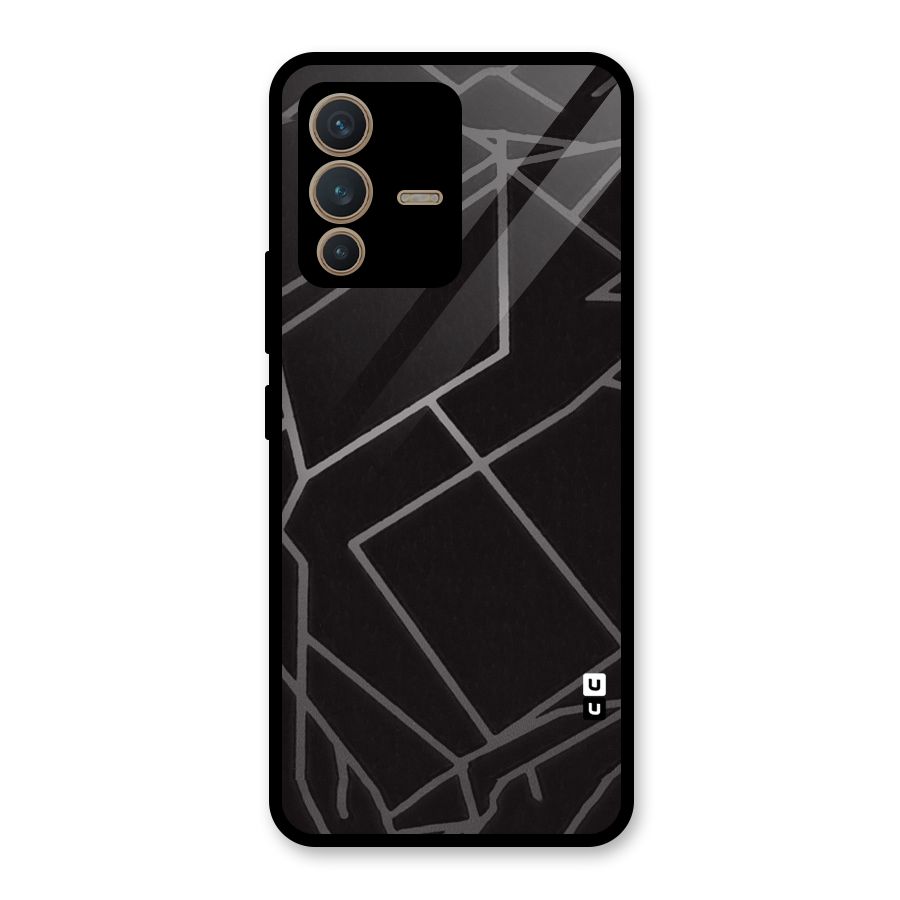 Silver Angle Design Glass Back Case for Vivo V23 5G