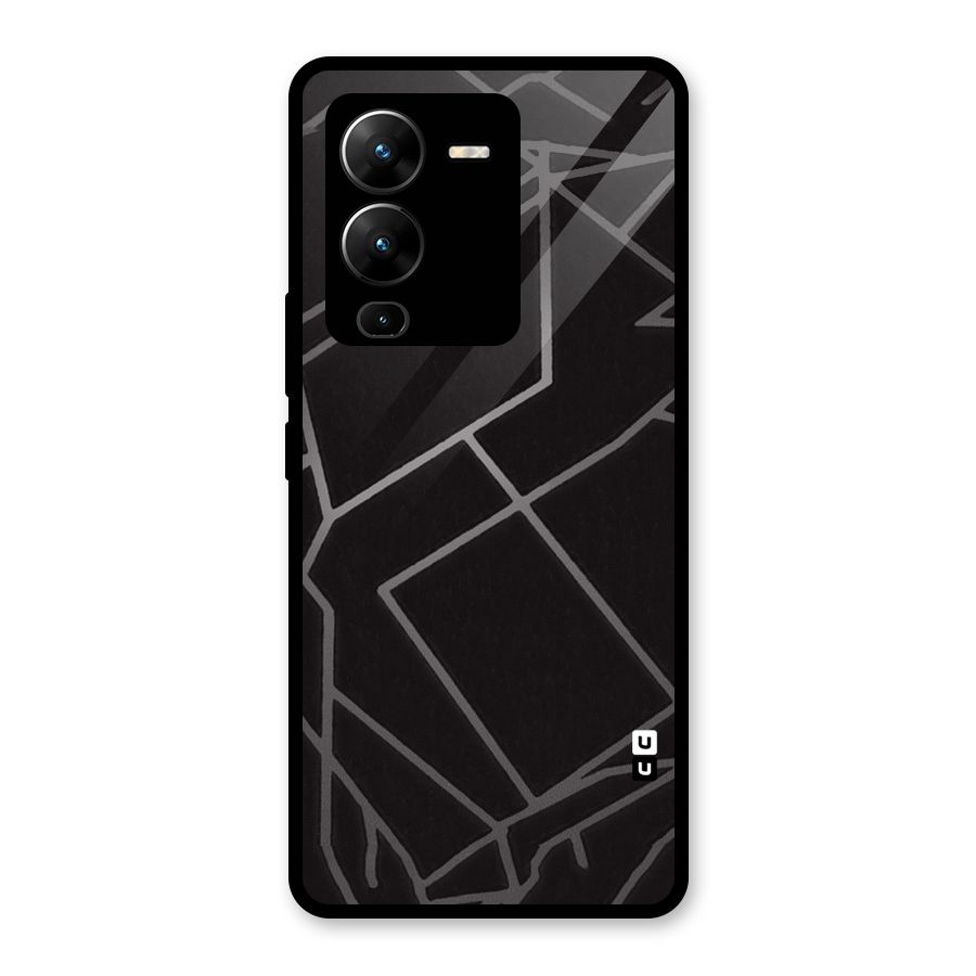 Silver Angle Design Glass Back Case for Vivo V25 Pro