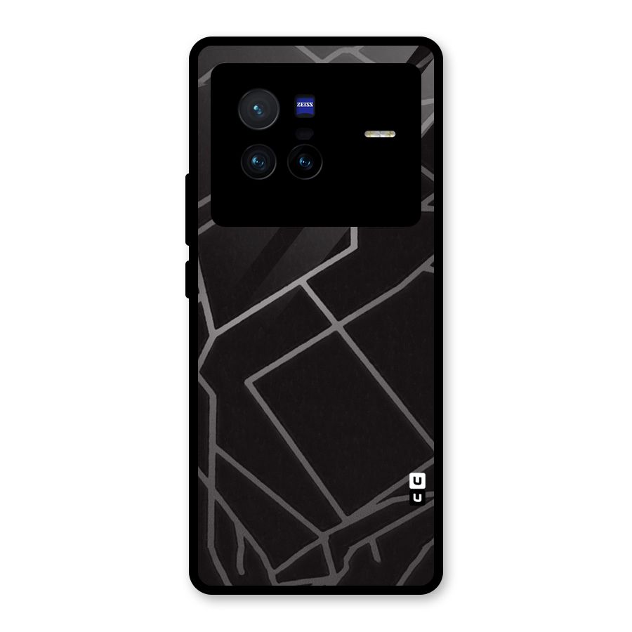 Silver Angle Design Glass Back Case for Vivo X80