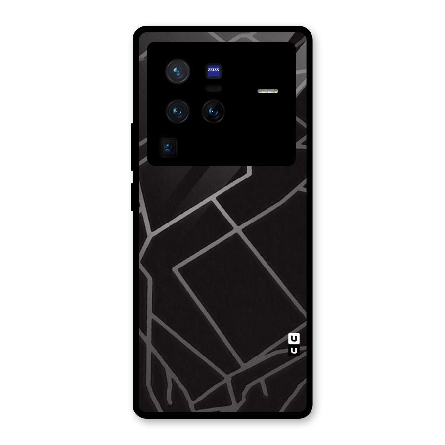 Silver Angle Design Glass Back Case for Vivo X80 Pro